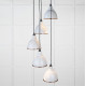Smooth Copper Brindley Cluster Pendant Light in Birch