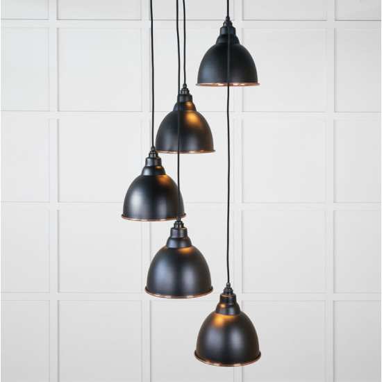Smooth Copper Brindley Cluster Pendant Light in Elan Black