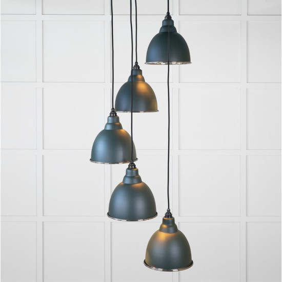 Smooth Nickel Brindley Cluster Pendant Light  in Dingle