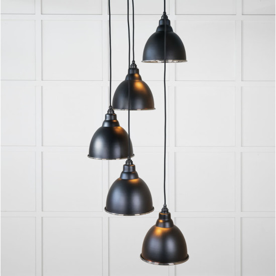 Smooth Nickel Brindley Cluster Pendant Light  in Elan Black
