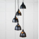 Smooth Nickel Brindley Cluster Pendant Light  in Elan Black