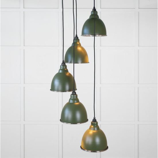 Smooth Nickel Brindley Cluster Pendant Light  in Heath