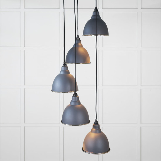 Smooth Nickel Brindley Cluster Pendant Light  in Slate