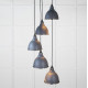 Smooth Nickel Brindley Cluster Pendant Light  in Slate