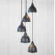 Smooth Nickel Brindley Cluster Pendant Light  in Soot