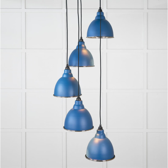 Smooth Nickel Brindley Cluster Pendant Light  in Upstream