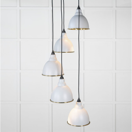 Smooth Brass Brindley Cluster Pendant Light  in Birch