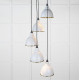 Smooth Brass Brindley Cluster Pendant Light  in Birch