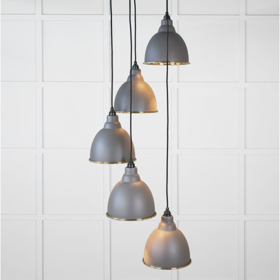 Smooth Brass Brindley Cluster Pendant Light  in Bluff