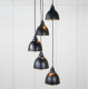Smooth Brass Brindley Cluster Pendant Light  in Elan Black
