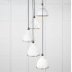 Smooth Brass Brindley Cluster Pendant Light  in Flock