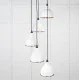 Smooth Brass Brindley Cluster Pendant Light  in Flock