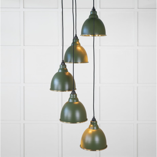 Smooth Brass Brindley Cluster Pendant Light  in Heath