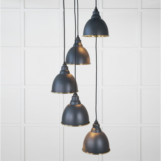 Smooth Brass Brindley Cluster Pendant Light  in Soot