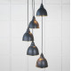 Smooth Brass Brindley Cluster Pendant Light  in Soot