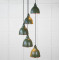 Hammered Copper Brindley Cluster Pendant Light in Heath