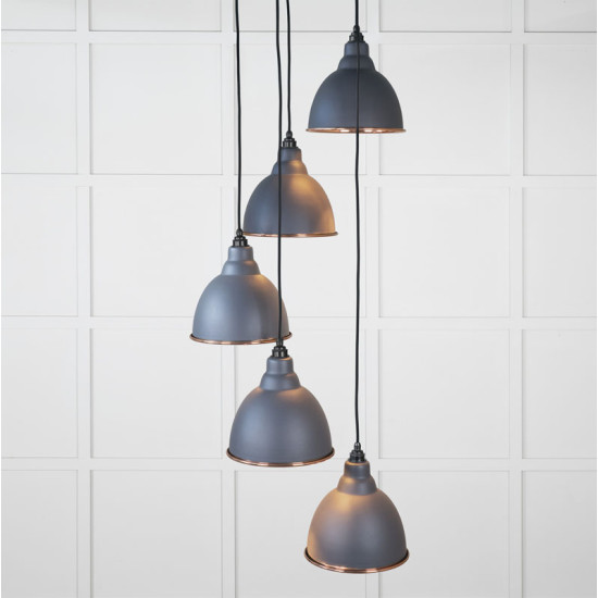 Hammered Copper Brindley Cluster Pendant Light in Slate