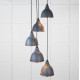 Hammered Copper Brindley Cluster Pendant Light in Slate