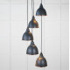 Hammered Copper Brindley Cluster Pendant Light in Soot