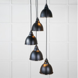 Hammered Nickel Brindley Cluster Pendant Light  in Elan Black