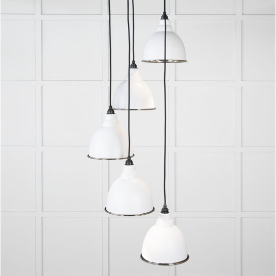 Hammered Nickel Brindley Cluster Pendant Light  in Flock