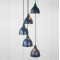Hammered Brass Brindley Cluster Pendant Light  in Dusk