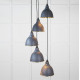Hammered Brass Brindley Cluster Pendant Light  in Slate