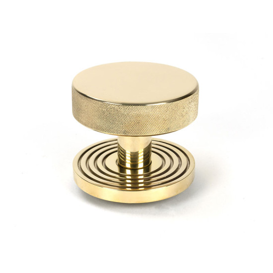 Polished Brass Brompton Centre Door Knob (Beehive)