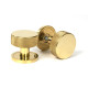 Polished Brass Brompton Mortice/Rim Knob Set Knob (Plain)