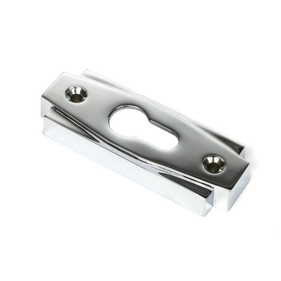 Polished Chrome Art Deco Euro Escutcheon (Set)