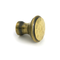 Aged Brass Hammered Cabinet Knob