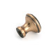 Polished Bronze Hammered Cabinet Knob - Small