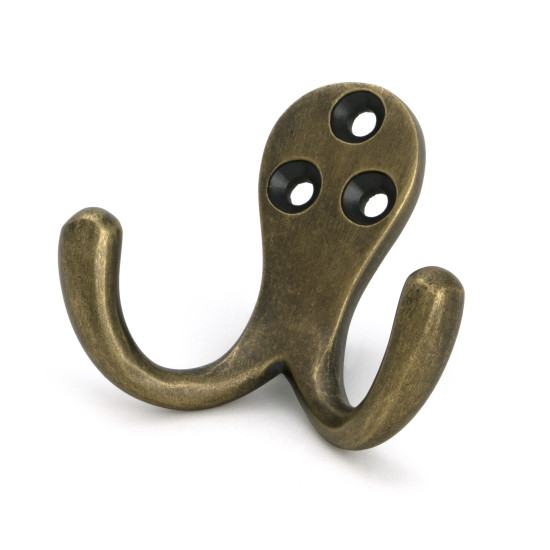 Burnished Brass Celtic Double Robe Hook