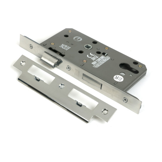Polished SS Euro Din Sash Lock - 60mm Backset/72mm Centre