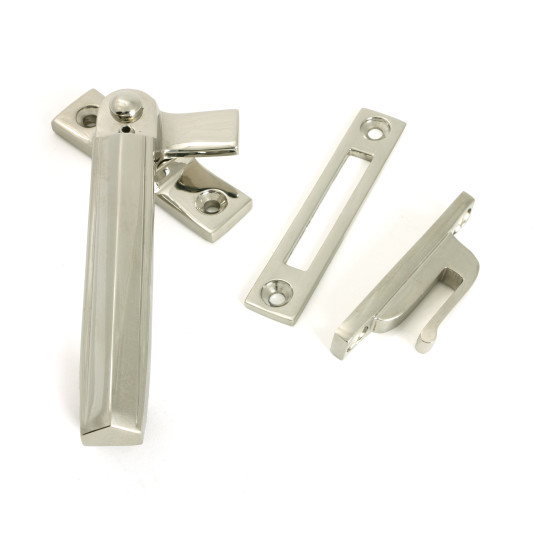 Polished Nickel Locking Art Deco Fastener - LH