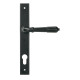 Matt Black Reeded Slimline Lever Espag. Lock Set