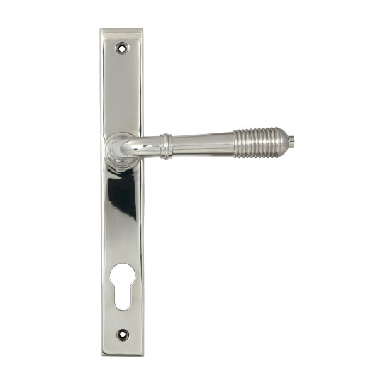 Polished Marine SS (316) Reeded Slimline Lever Espag. Lock Set