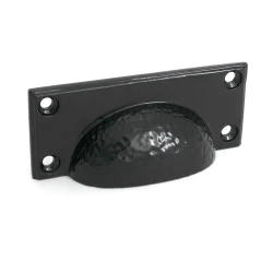 Black Hammered Art Deco Drawer Pull