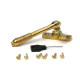 Locking Reeded Casement Fastener - Polished Brass