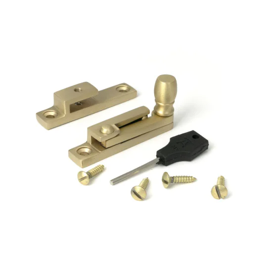 Satin Brass Mushroom Quadrant Fastener - Narrow