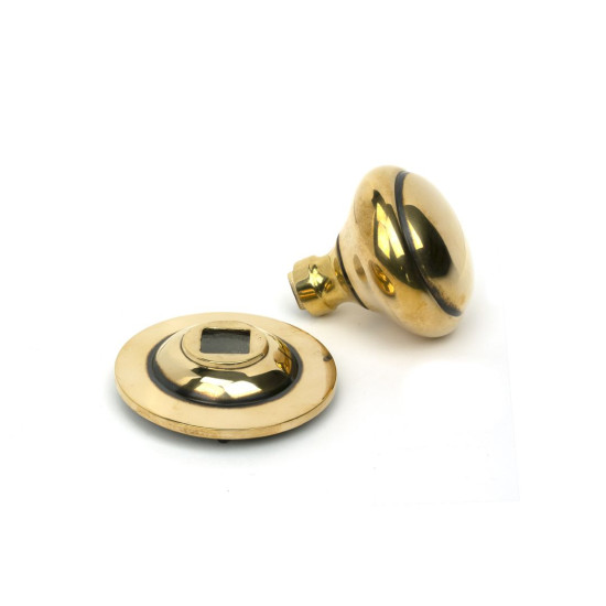 Aged Brass Round Centre Door Knob