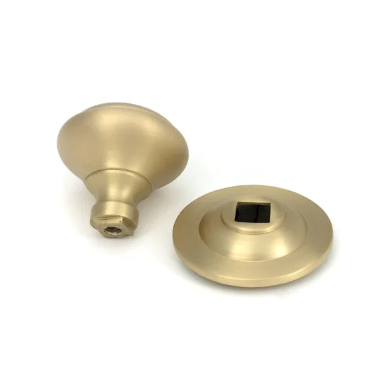 Satin Brass Round Centre Door Knob