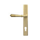 Satin Brass Reeded Slimline Lever Espag. Lock Set