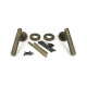 Brompton Sprung Lever Door Handle on Round Rose Set - Burnished Brass