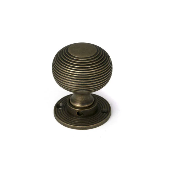 Burnished Brass Beehive Mortice/Rim Knob Set
