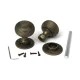 Burnished Brass Beehive Mortice/Rim Knob Set