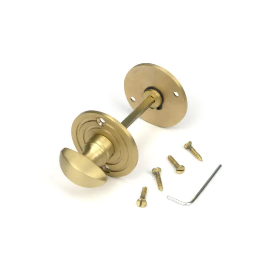 Satin Brass Round Bathroom Thumbturn