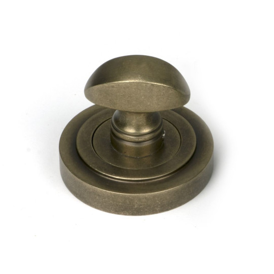 Burnished Brass Art Deco Round Bathroom Thumbturn Set