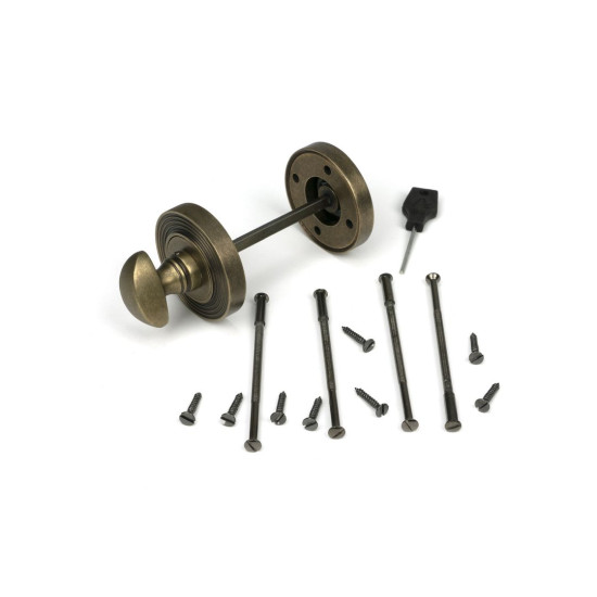 Burnished Brass Beehive Round Bathroom Thumbturn Set