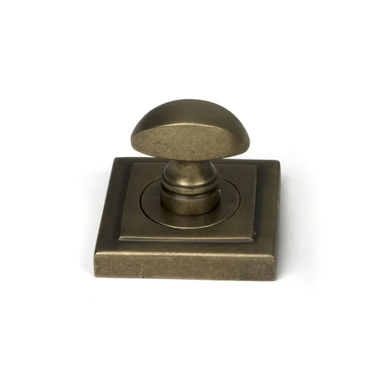 Burnished Brass Square Bathroom Thumbturn Set